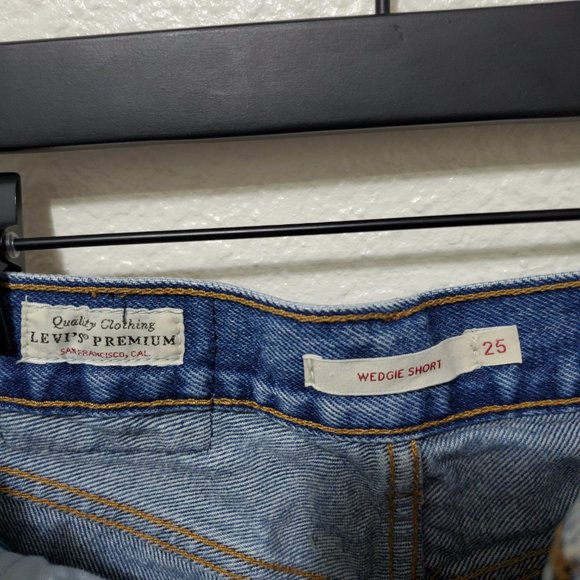 Levi's Wedgie Short denim blue distressed button fly premium - Picture 5 of 8